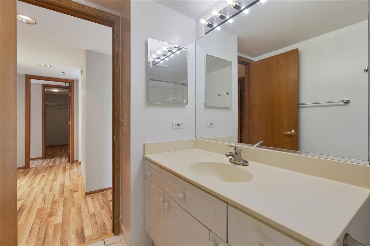 5 South Pine Street, Unit 509 Mount Prospect, IL 60056 - Photo 22 of 31 a bathroom with a sink and a mirror