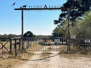 Main gate to Flying A Ranch