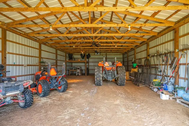 a view of a storage room with gym equipment