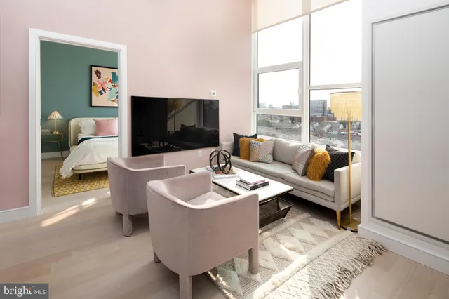 a view of an ocean with a city view