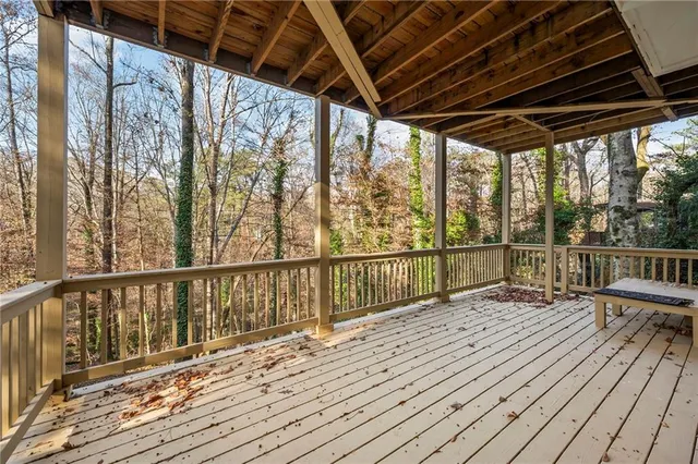 a view of a wooden fence