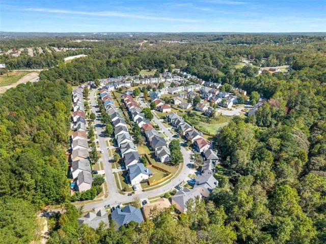 an aerial view of multiple house