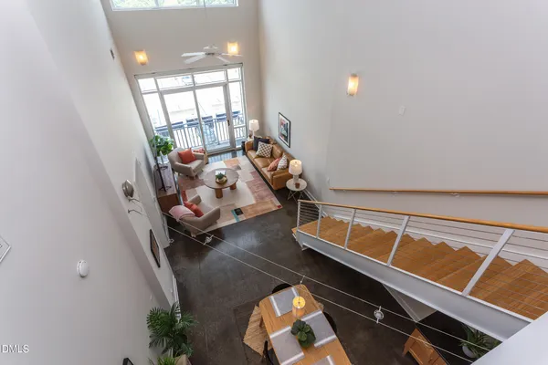 a room with a table and chairs