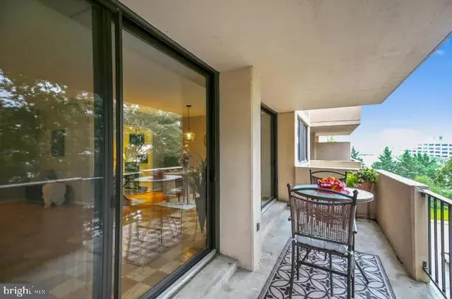 a outdoor view with a sitting space