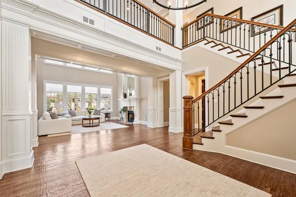 a view of livingroom with dining room and furniture