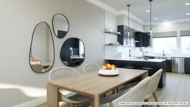 a kitchen with a table and chairs in it