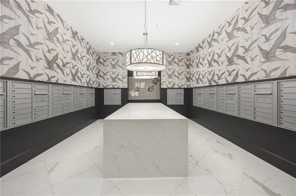 a view of a hallway with entryway