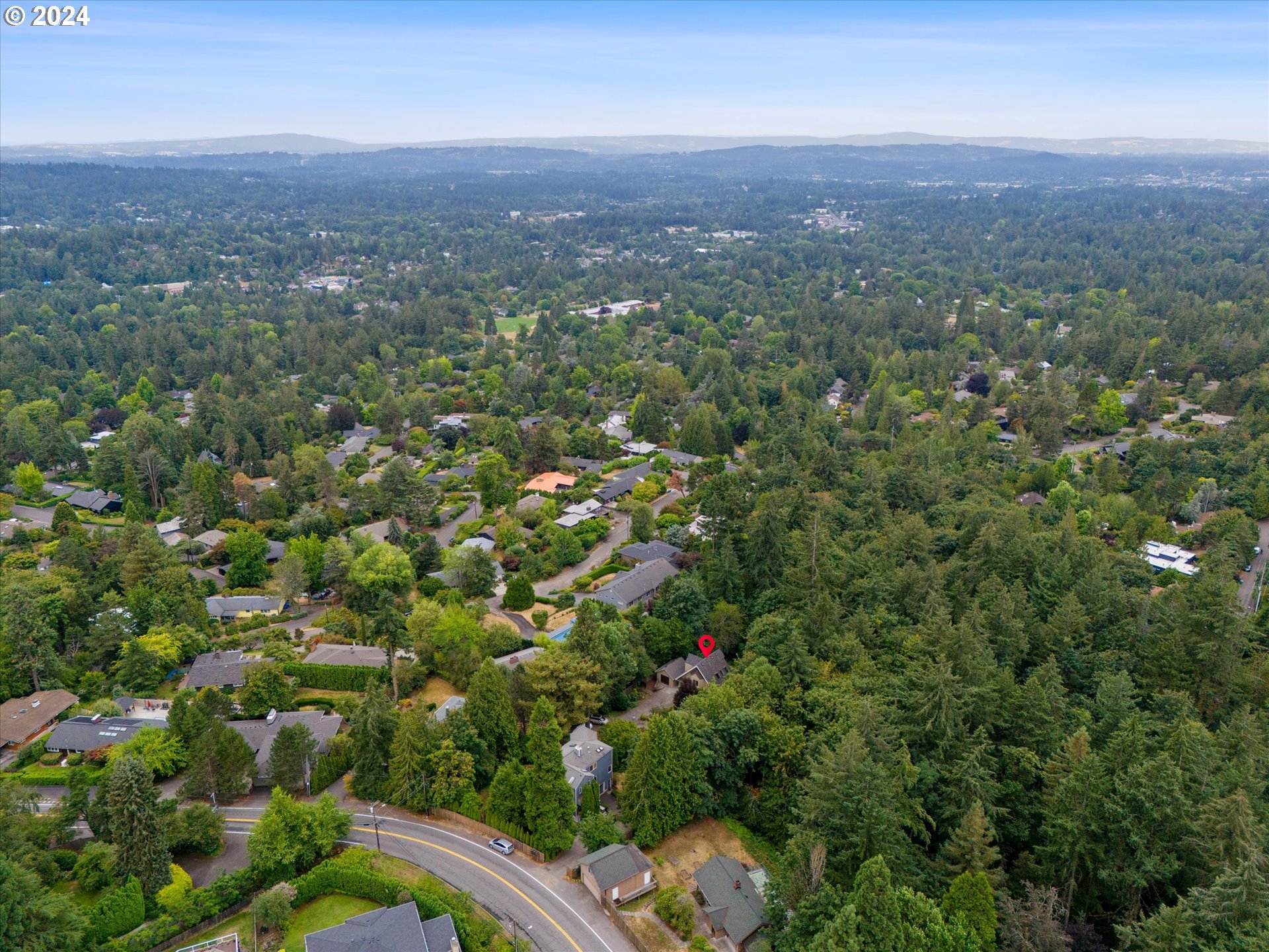 3427 Southwest Dosch Road Portland, OR 97239 - Photo 43 of 48 an aerial view of residential house with parking and yard