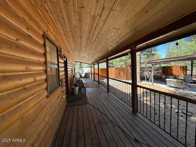 207 Blue Ridge Road Mormon Lake, AZ 86038 - Photo 43 of 66 a view of balcony with wooden floor