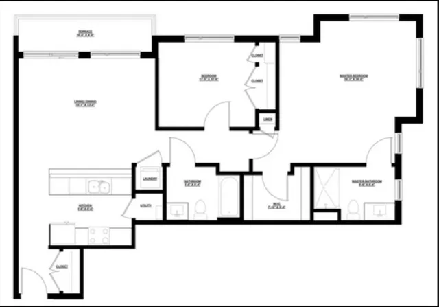 a picture of a bathroom with a bathtub