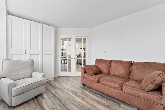 a living room with furniture and a couch
