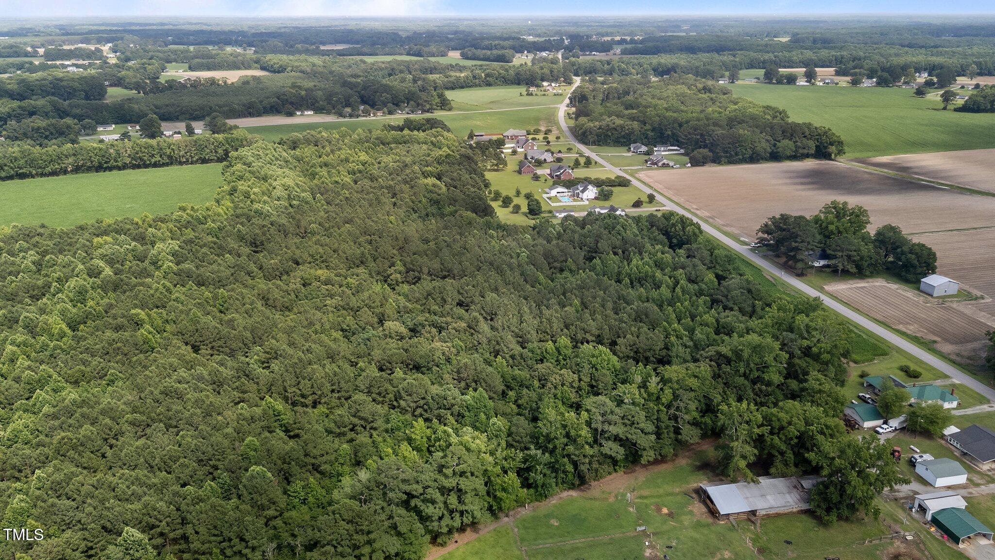 1299 Piney Grove Church Road Kenly, NC 27542 - Photo 6 of 9 an aerial view of a house with yard lake and green space