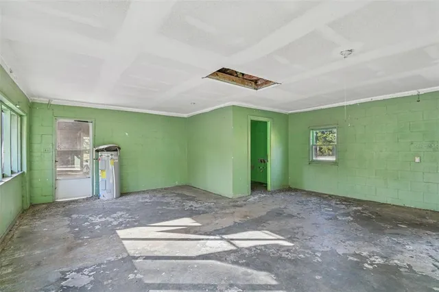 a view of a room with window