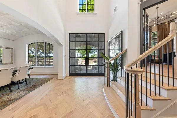 a view of an entryway with a front door