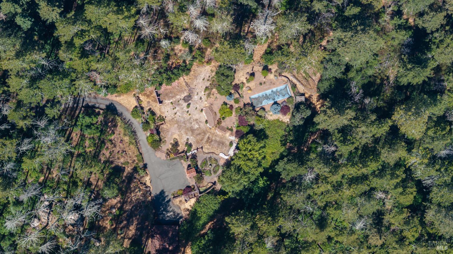 7007 Dry Creek Road Napa, CA 94558 - Photo 14 of 17 an aerial view of residential house with outdoor space and trees all around