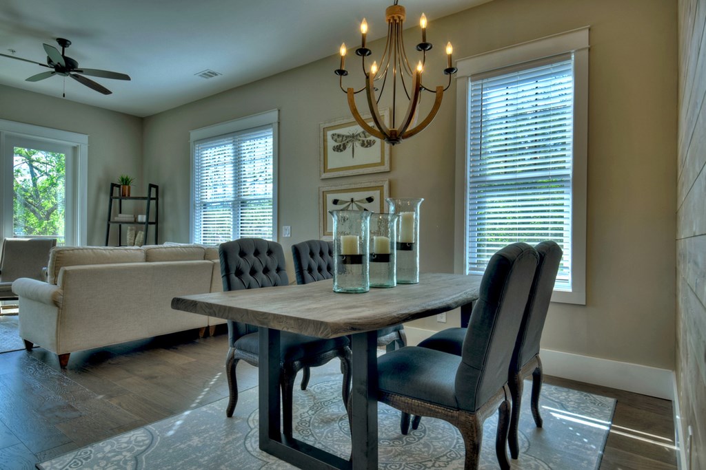 4 A Blue Ridge Street Blue Ridge, GA 30513 - Photo 13 of 31 a view of a dining room with furniture window and wooden floor
