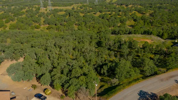 a view of a field of grass and trees