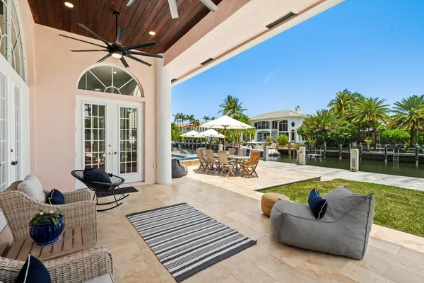 a view of a lake with a house
