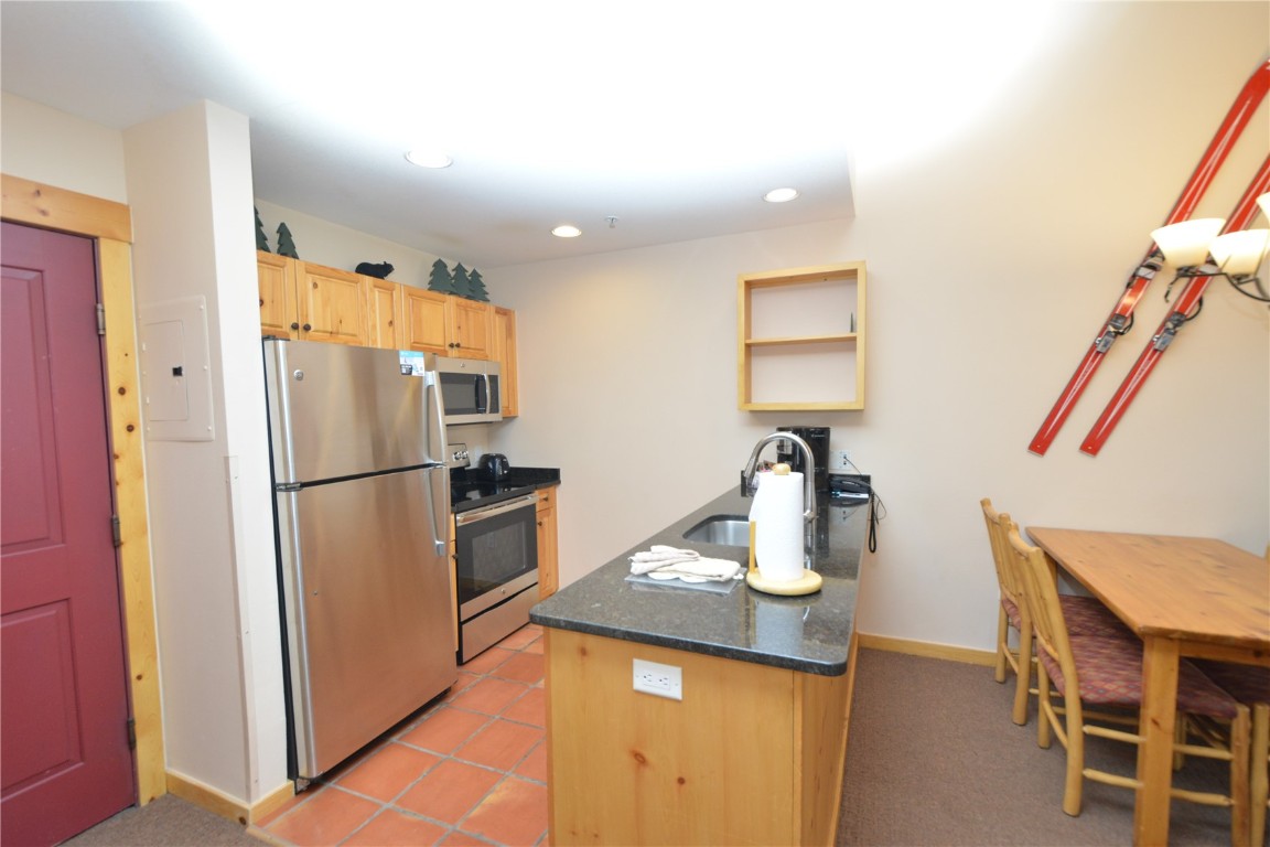 172 Copper Circle, Unit 107 Copper Mountain, CO 80443 - Photo 11 of 25 a kitchen with a refrigerator and a sink