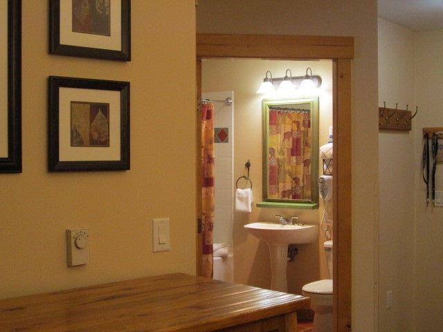 172 Copper Circle, Unit 107 Copper Mountain, CO 80443 - Photo 17 of 25 a bathroom with a sink a mirror and a toilet