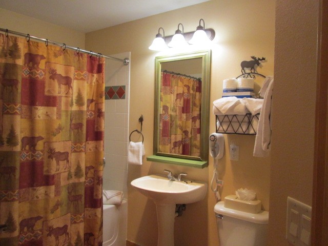 172 Copper Circle, Unit 107 Copper Mountain, CO 80443 - Photo 18 of 25 a bathroom with a sink a toilet and shower