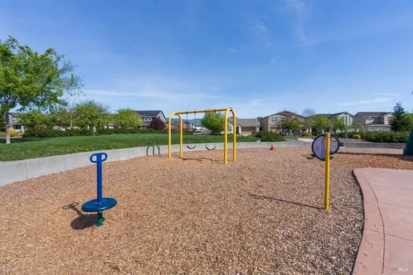 a park view with a fountain