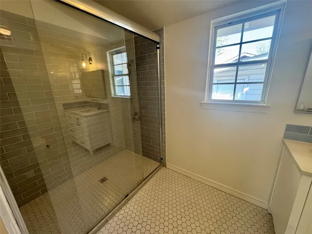 a bathroom with a shower
