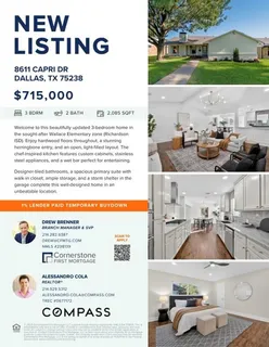 $715,000 | 8611 Capri Drive, Dallas, TX 75238