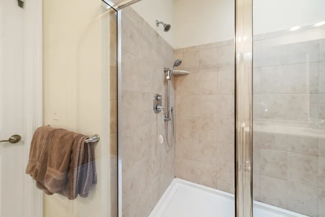 a bathroom with a shower