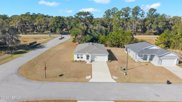 an aerial view of a house