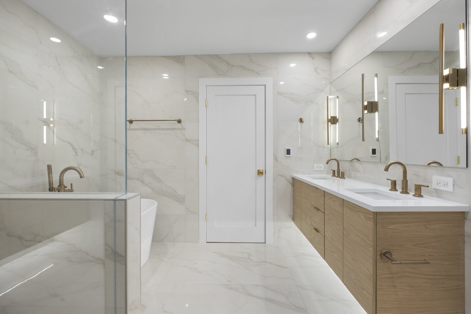 4000 Dundee Road, Unit 304 Northbrook, IL 60062 - Photo 8 of 28 a bathroom with a double vanity sink mirror and shower