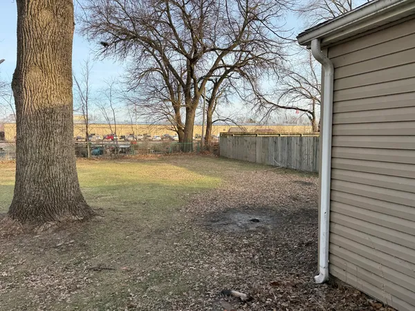 a view of a yard with trees
