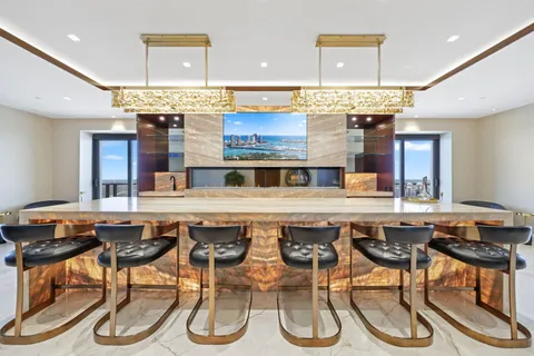 a view of a city with tall buildings