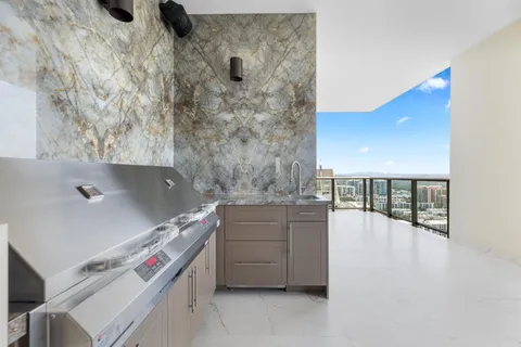 a view of a city with tall buildings