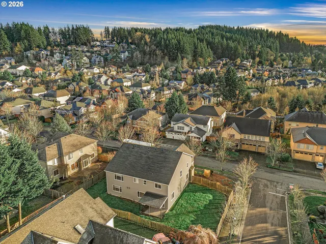 an aerial view of multiple house