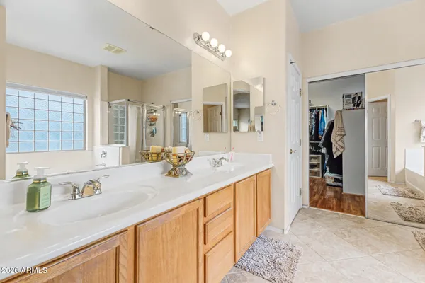 a bathroom with a sink double vanity