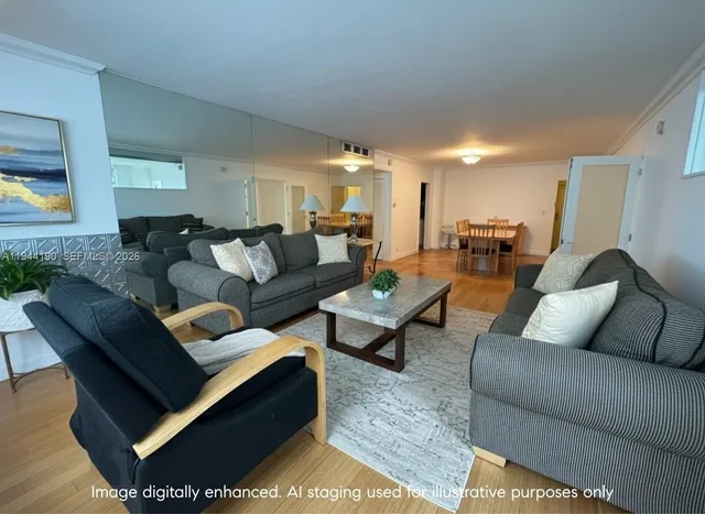 a living room with furniture and a couch