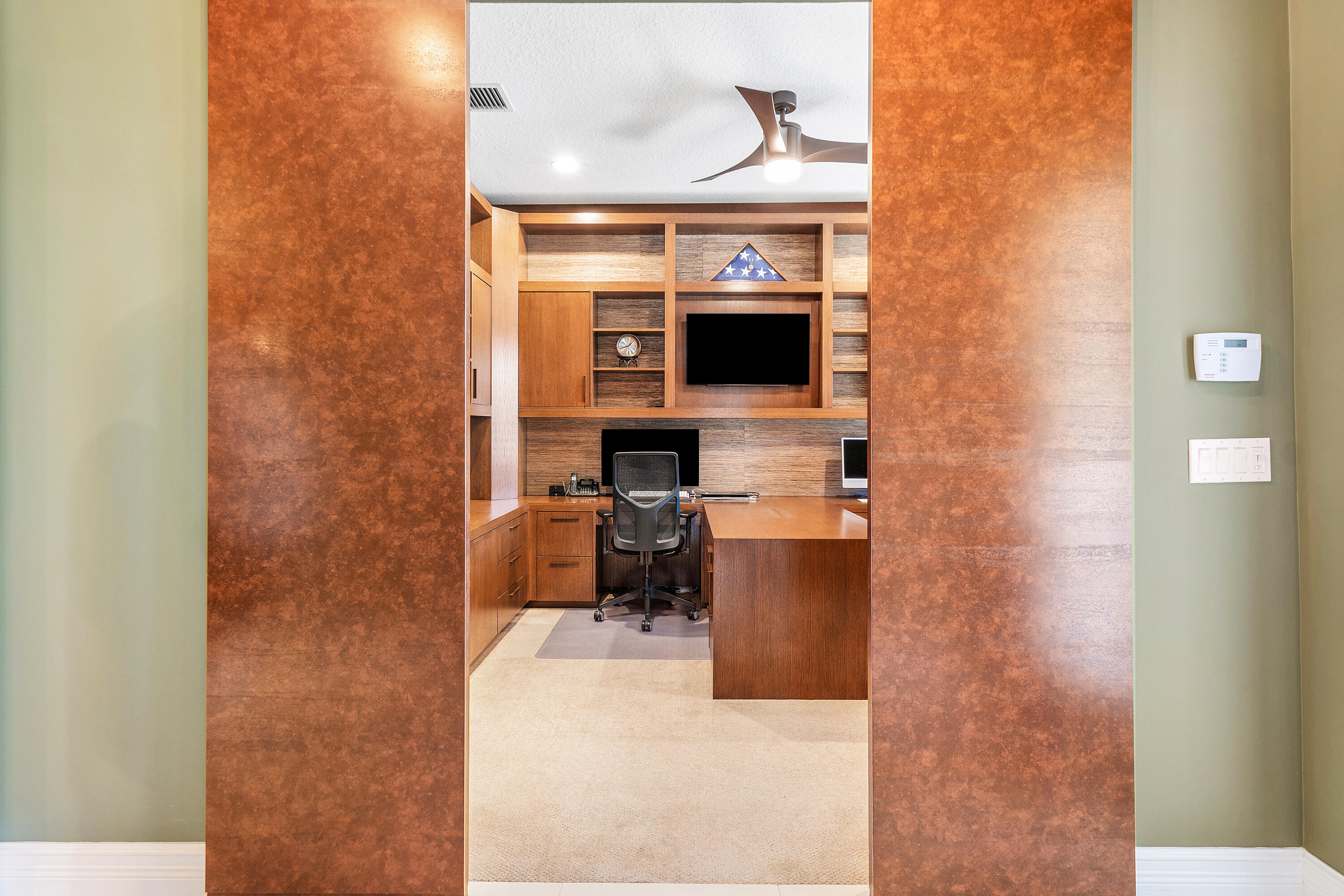 12102 Neptune Peak Drive Boynton Beach, FL 33473 - Photo 23 of 70 Den With Copper Sheet Clad Barn Doors