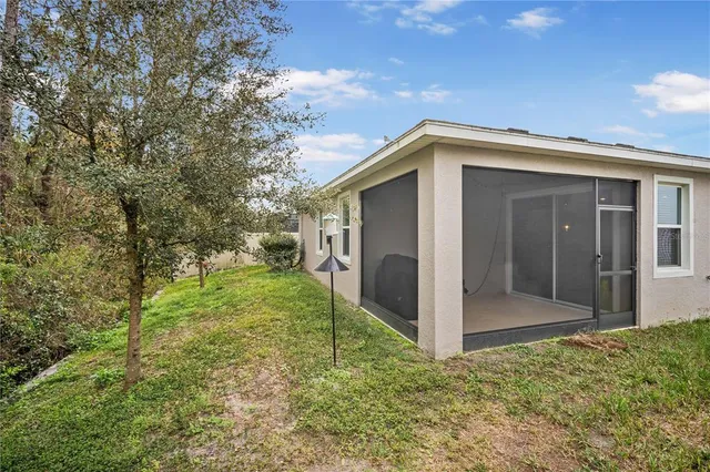 a view of a yard with a tree