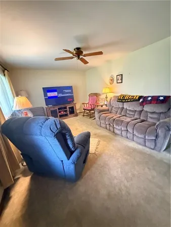 a living room with furniture