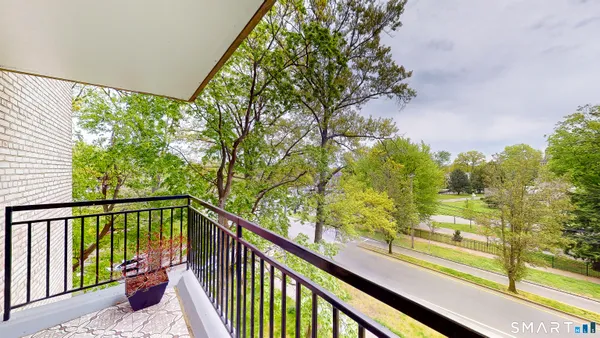 a view of mountain from a balcony