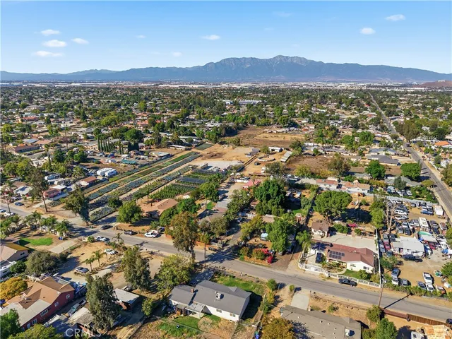 a view of a city with a mountain