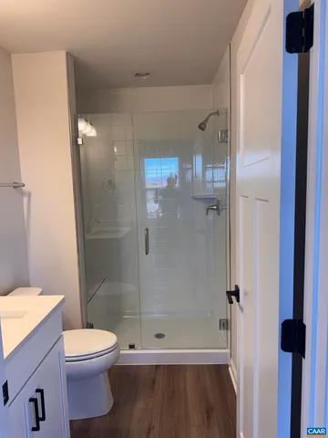 an empty room with closet area