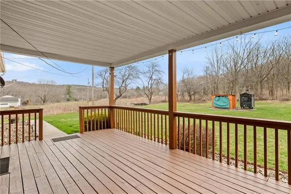 a view of a large buildings with wooden floor