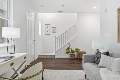 a living room with furniture