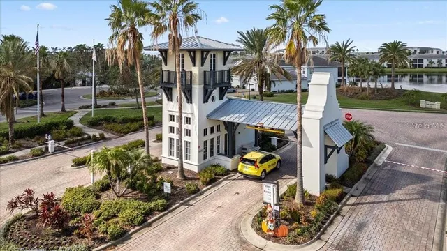 an aerial view of a city