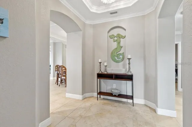 a view of an entryway with seating area