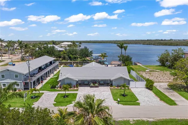 a view of a house with a small garden