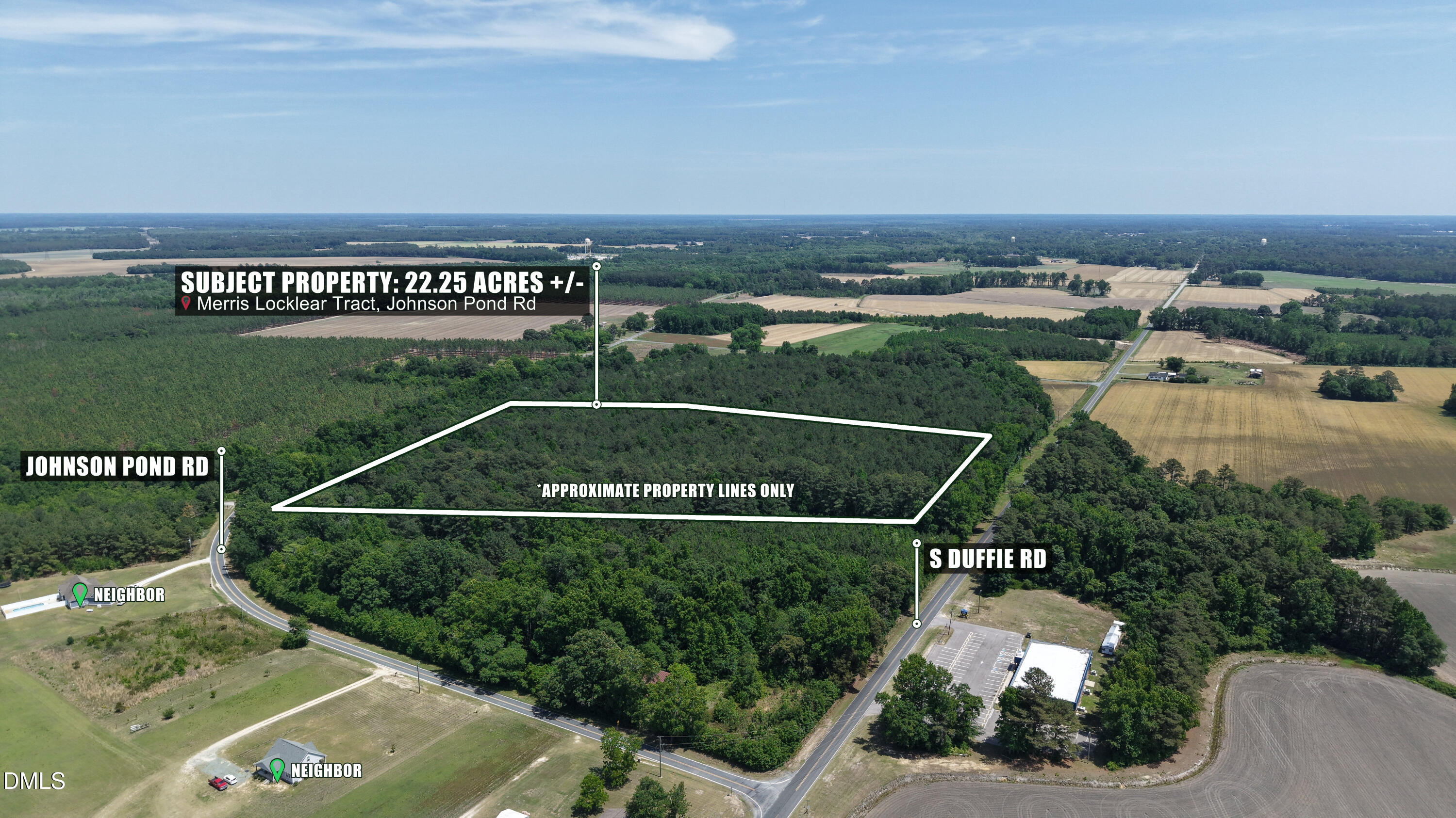 0 Johnson Pond Road Red Springs, NC 28377 - Photo 1 of 32 1Aerial W POV - Parcel Outline