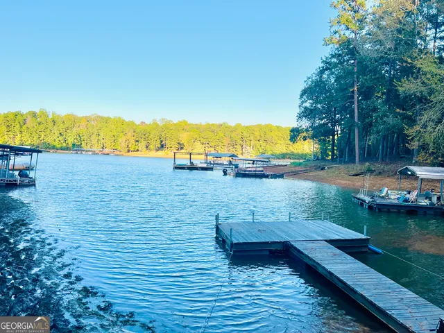 a view of a lake with outdoor space